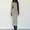 Motel Rocks Day Dresses | Bodycon Dresses-Belila Long Sleeve Maxi Dress in Sage Grey