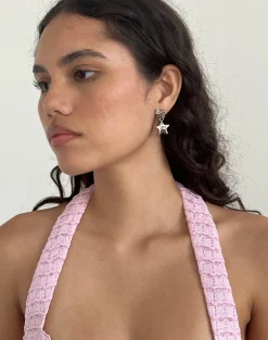 Motel Rocks Accessories-Bellatrix Earrings Pink Star