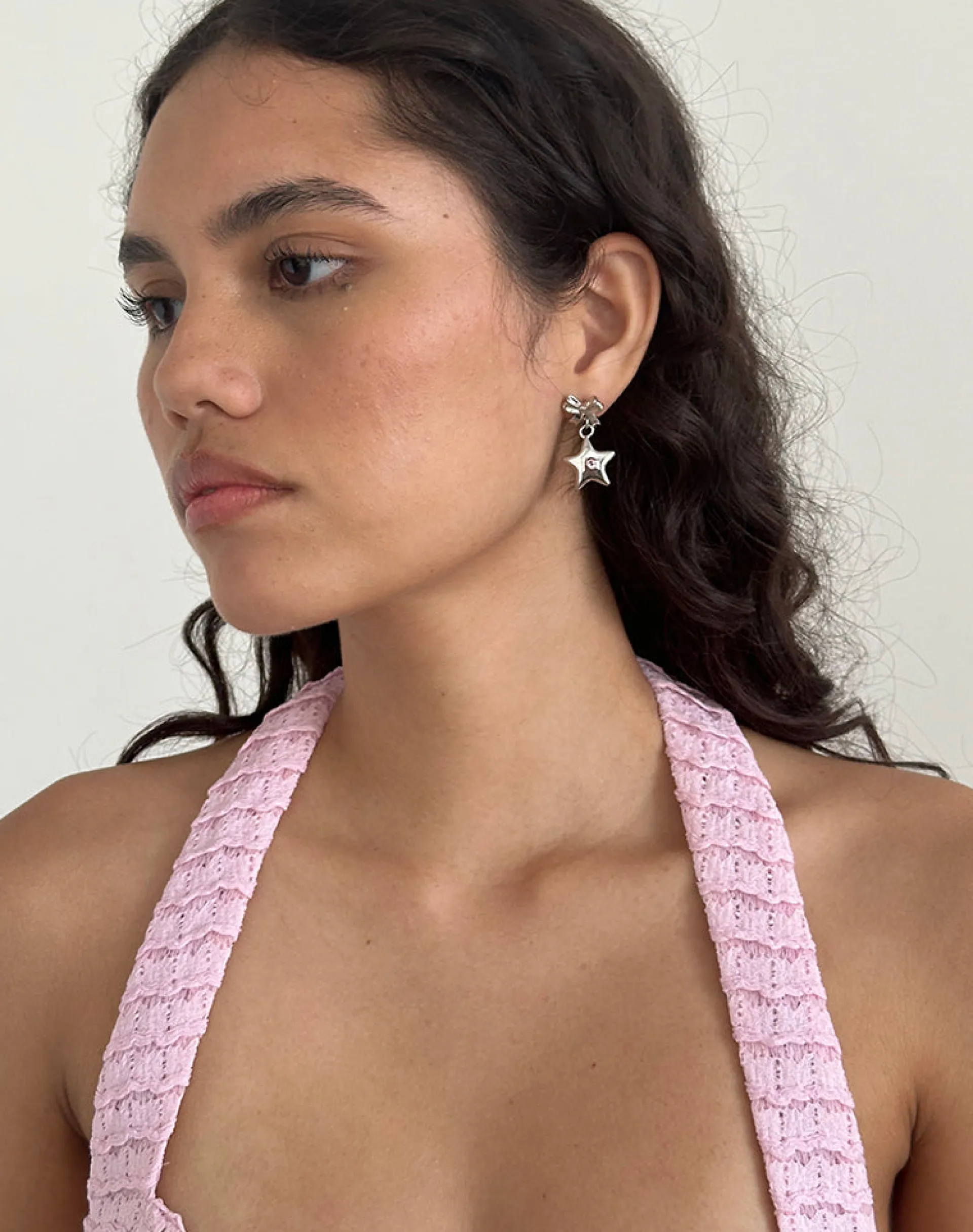 Motel Rocks Accessories-Bellatrix Earrings Pink Star