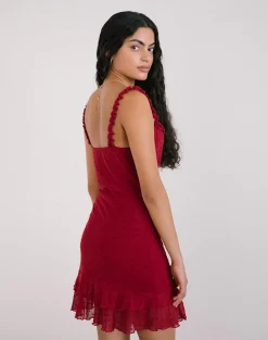 Motel Rocks Day Dresses | Mini Dresses-Bestari Mini Dress in Basic Polka Cherry BasicPolkaCherry