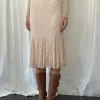 Motel Rocks Midi Skirts-Betharia Frill Detail Midi Skirt in Nude Lace NudeLace