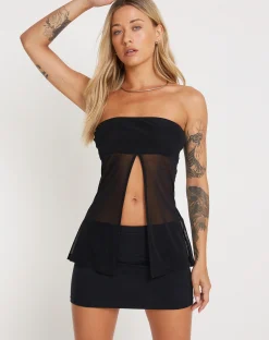 Motel Rocks Bandeau Tops-Bilarka Bandeau Top in Black