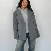Motel Rocks Tailoring-Binaiya Oversized Blazer in Grey