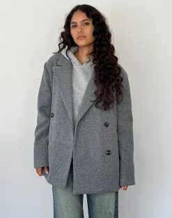 Motel Rocks Tailoring-Binaiya Oversized Blazer in Grey