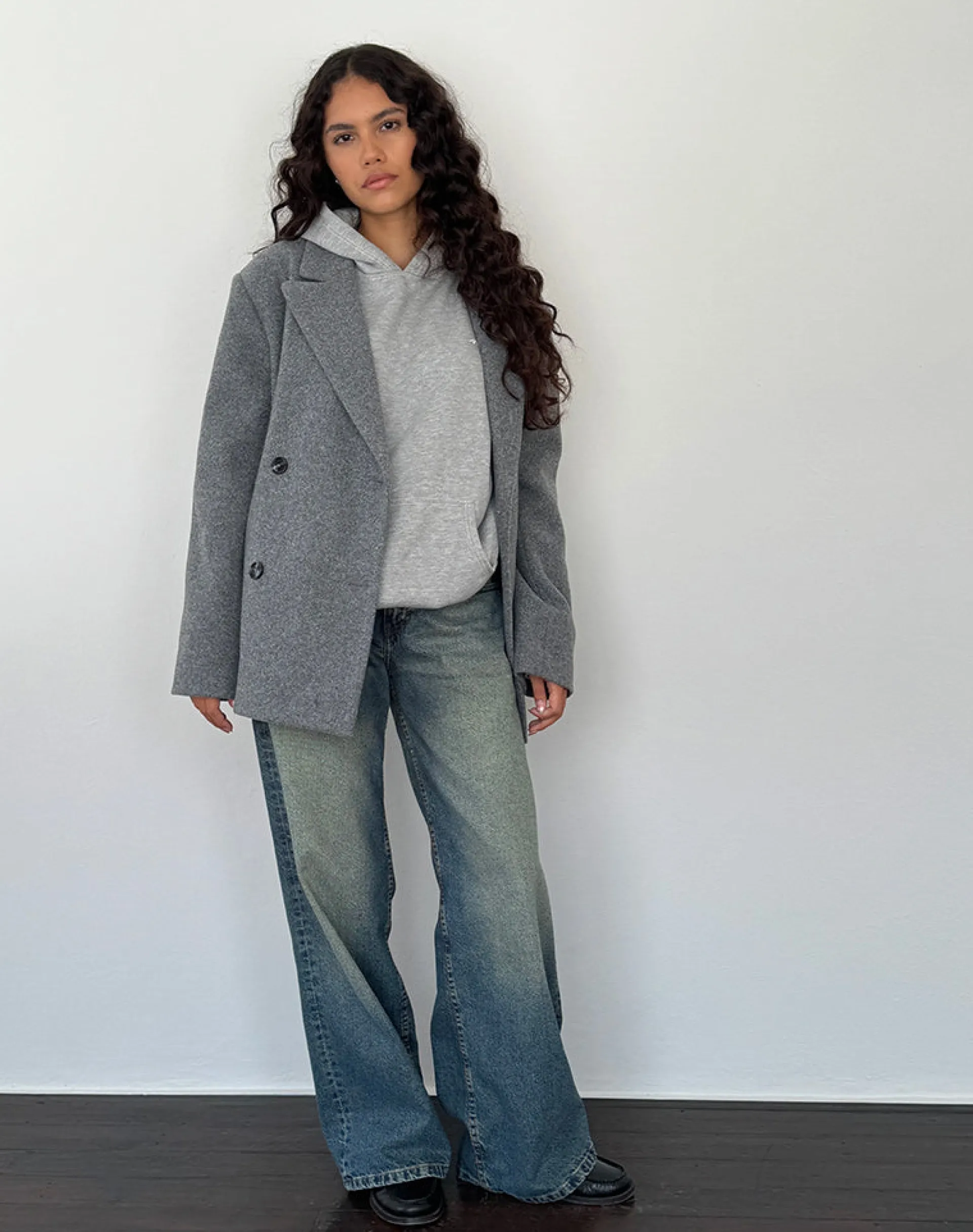 Motel Rocks Tailoring-Binaiya Oversized Blazer in Grey