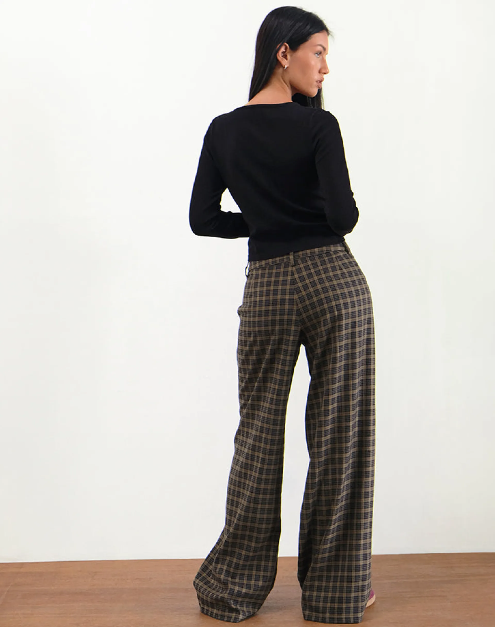 Motel Rocks Tailoring-Binar Trouser in Dark Brown Check
