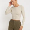 Motel Rocks Basics-Bon Long Sleeve Top in Coconut Milk coconutmilk
