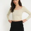 Motel Rocks Basics-Bonlo Long Sleeve Top in Coconut Milk CoconutMilk