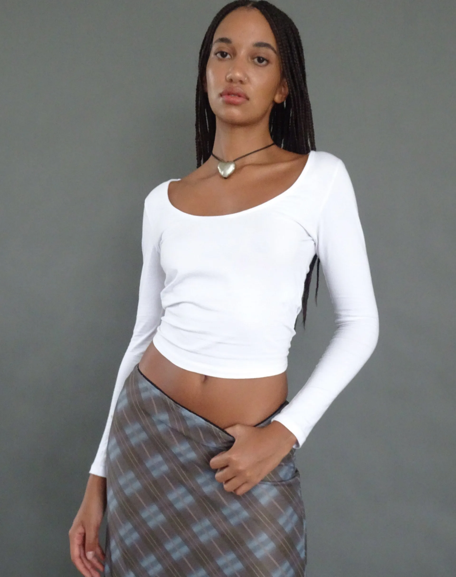 Motel Rocks Basics-Bonlo Long Sleeve Top in White