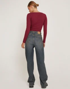 Motel Rocks Basics | Long Sleeve Tops-Bonlo Long Sleeve Top in Plum