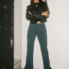 Motel Rocks Jeans | Flared Jeans-Bootleg Jeans in Cord Forest Green CordForestGreen