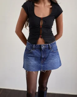Motel Rocks Going Out Tops-Boska Top in Black with Red Rose