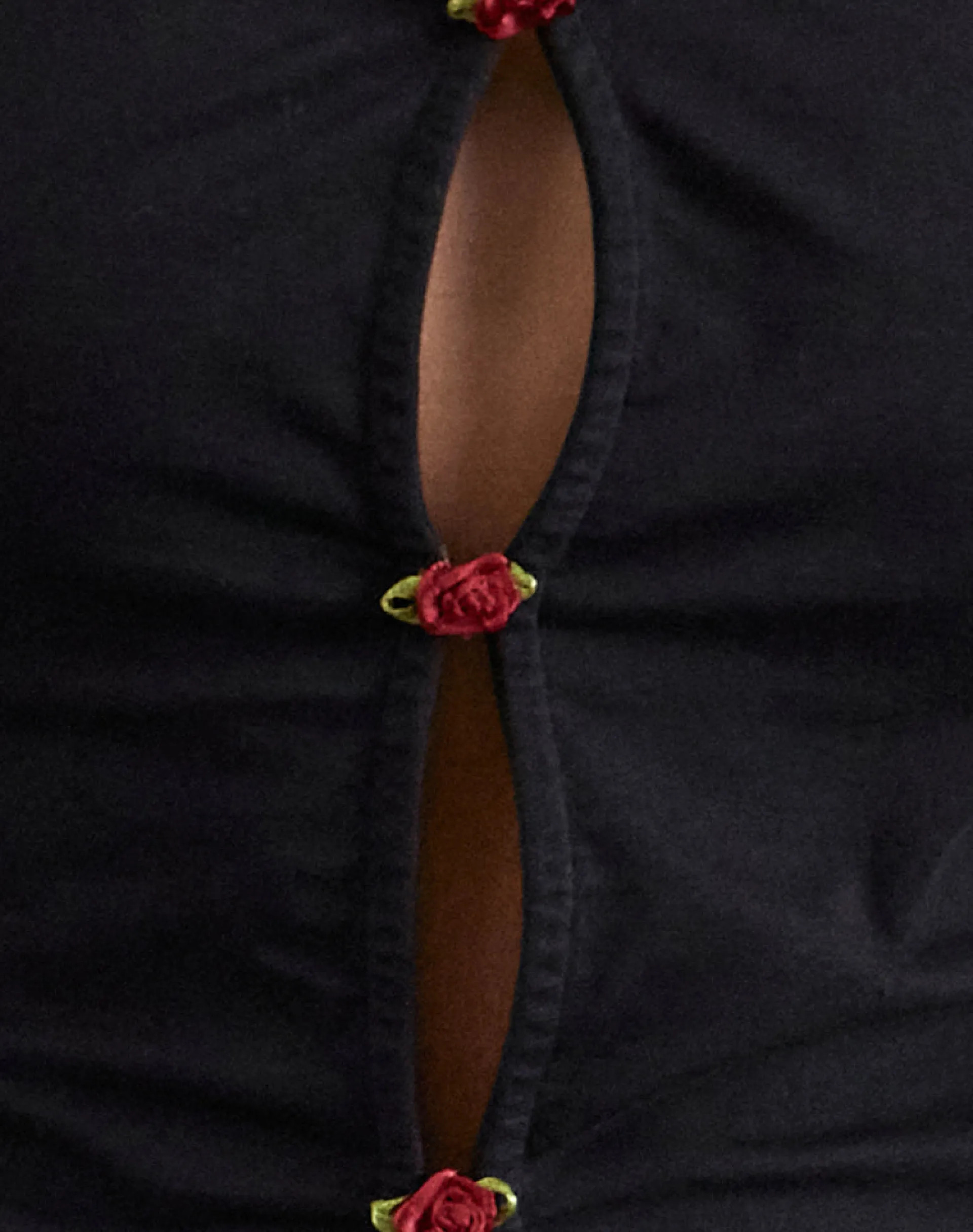 Motel Rocks Going Out Tops-Boska Top in Black with Red Rose
