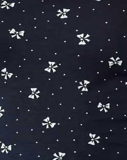 Motel Rocks Printed Tops-Bovino Top in Mini Bow Navy