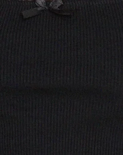 Motel Rocks Basics | Basic Tops-Bovita Long Sleeve Top in Rib Black RibBlack