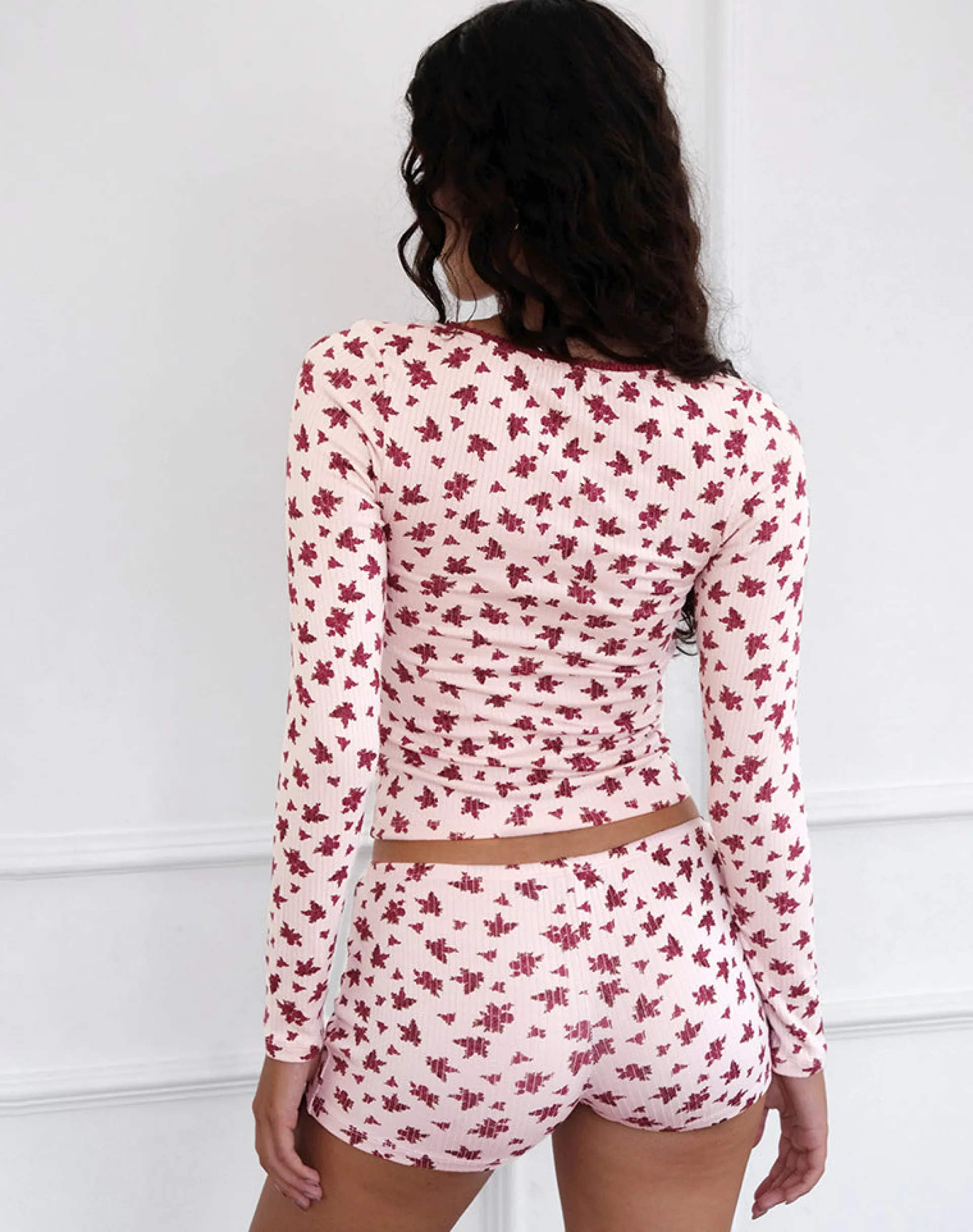 Motel Rocks Underwear | Loungewear-Bovita Pyjama Top in Floral Fantasy Pink FloralFantasyPink