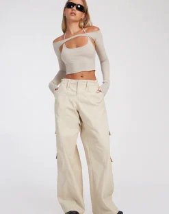 Motel Rocks Basics | Basic Tops-Brandy Long Sleeve Top in Coconut Milk CoconutMilk