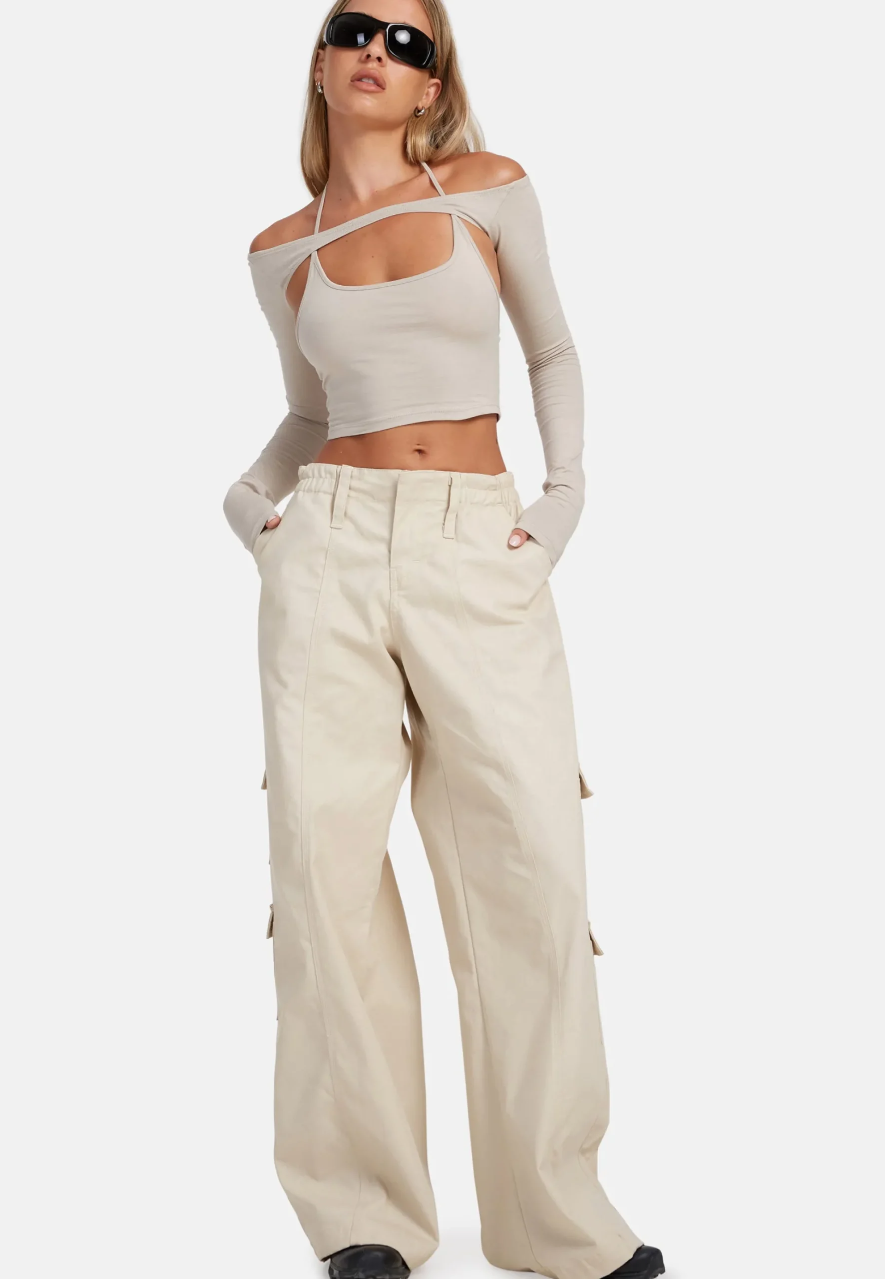 Motel Rocks Basics | Basic Tops-Brandy Long Sleeve Top in Coconut Milk CoconutMilk