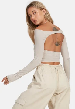 Motel Rocks Basics | Basic Tops-Brandy Long Sleeve Top in Coconut Milk CoconutMilk
