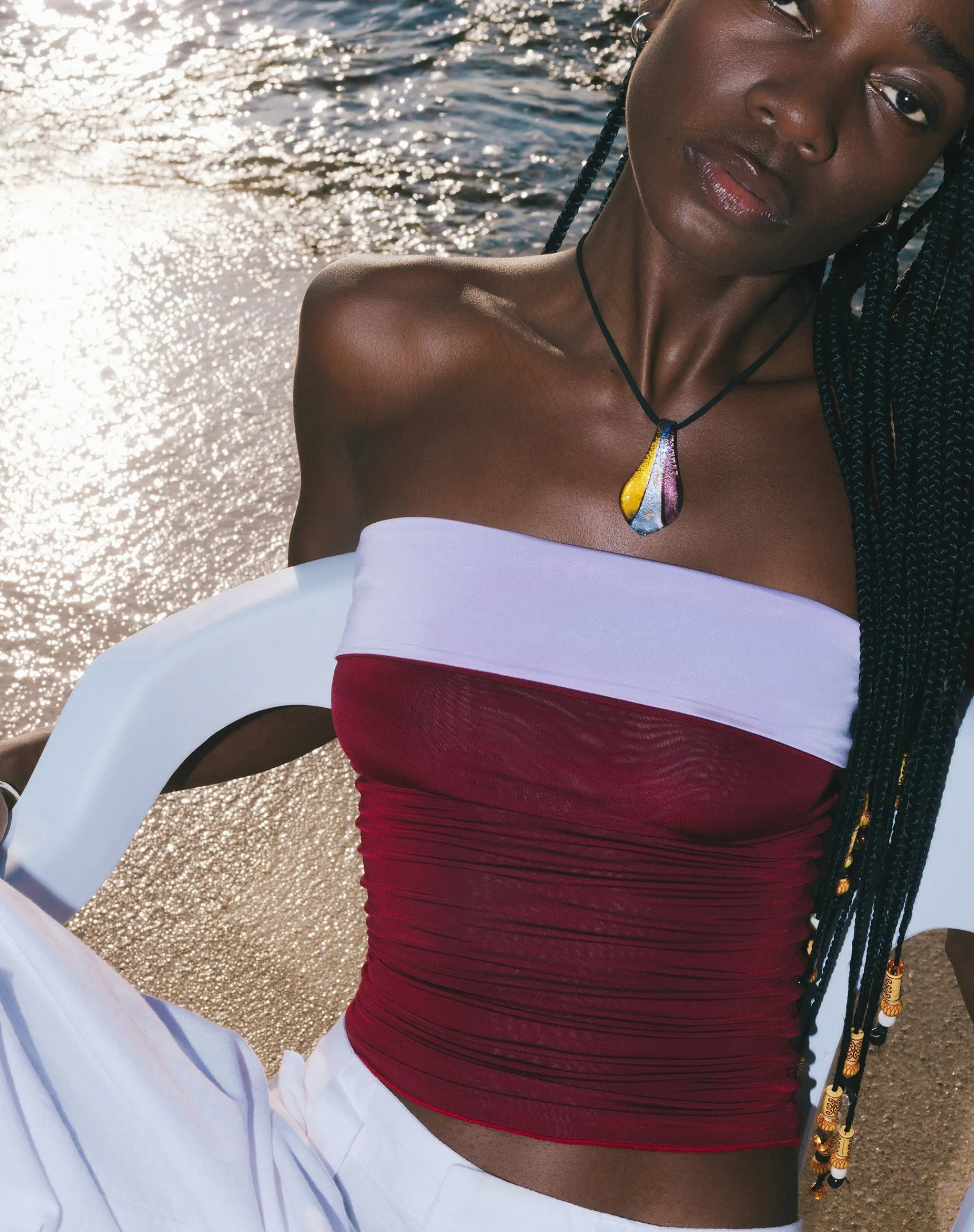 Motel Rocks Bandeau Tops-Brylee Bandeau Crop Top in Wine Lilac winelilac