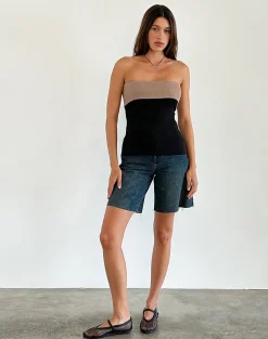 Motel Rocks Basics | Basic Tops-Brylee Tube Top in Knit Black KnitBlack