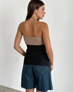 Motel Rocks Basics | Basic Tops-Brylee Tube Top in Knit Black KnitBlack