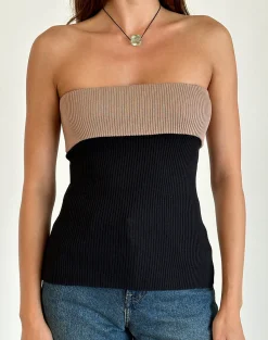 Motel Rocks Basics | Basic Tops-Brylee Tube Top in Knit Black KnitBlack
