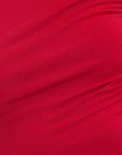 Motel Rocks Long Sleeve Tops-Cairo One Shoulder Long Sleeve Top in Red