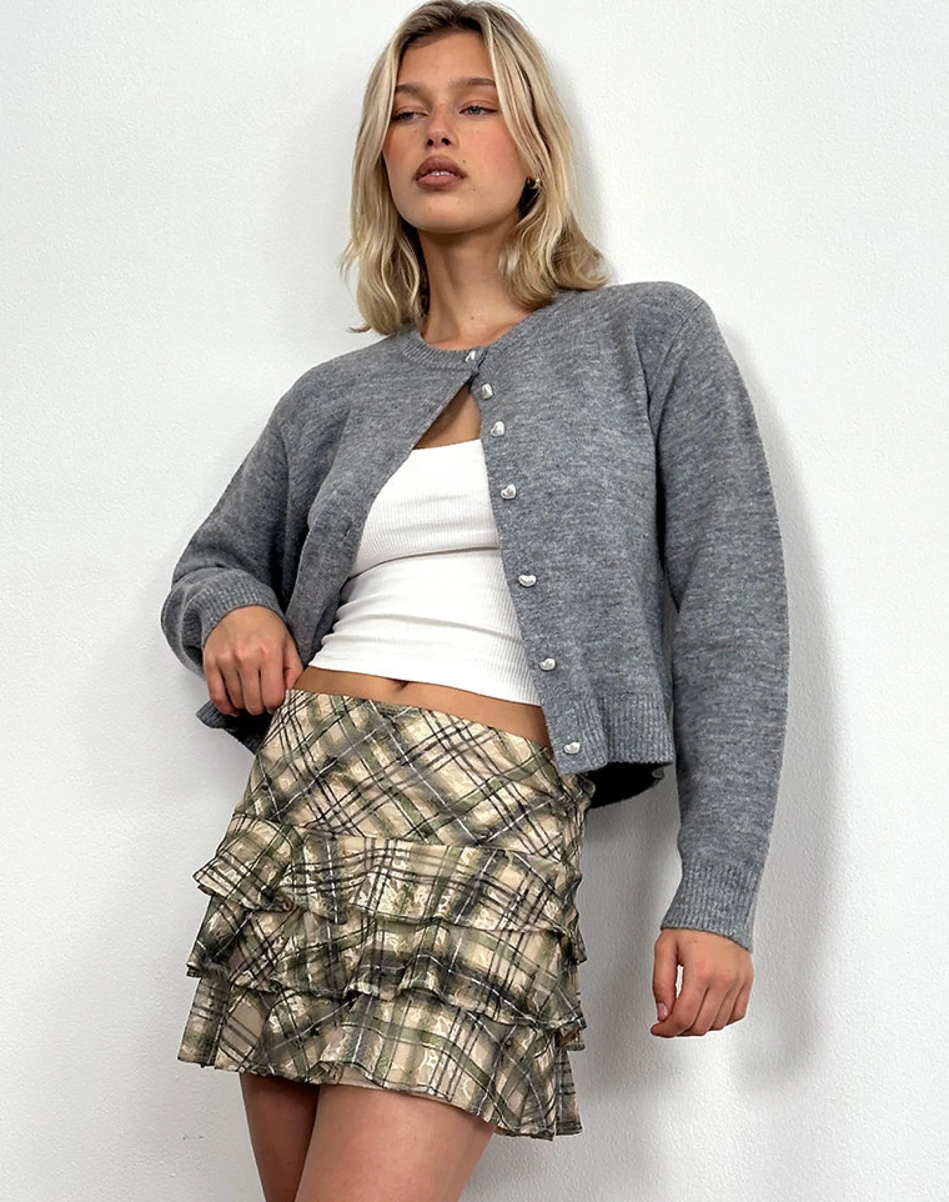 Motel Rocks Tailoring | Printed Skirts-Camigo Mini Skirt in Printed Lace Retro Plaid PrintedLaceRetroPlaid