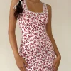 Motel Rocks Basics | Printed Dresses-Camina Dress in Summer Strawberry Off White