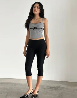 Motel Rocks Corset Tops-Canika Corset Top in Black and White Multi Check
