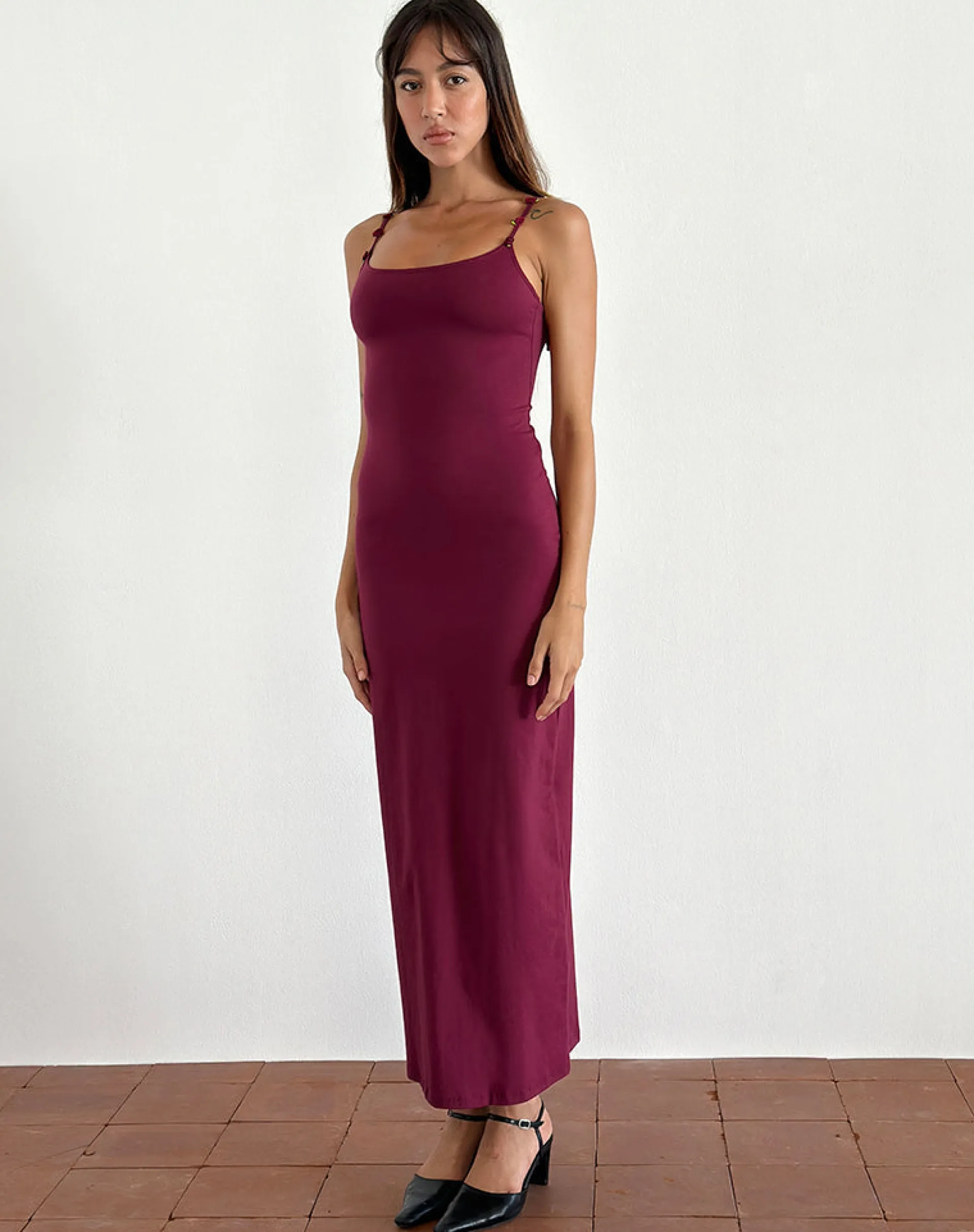 Motel Rocks Bodycon Dresses | Maxi Dresses-Cantana Maxi Dress in Burgundy