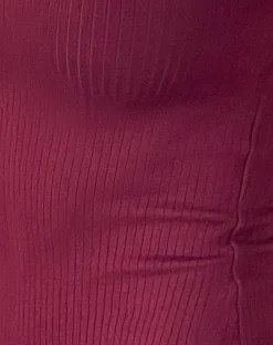 Motel Rocks Day Dresses | Bodycon Dresses-Cantha Maxi Dress in Rib Burgundy RibBurgundy