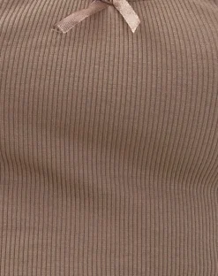 Motel Rocks Basics | Basic Tops-Carillo Lace Trim Vest Top in coffee