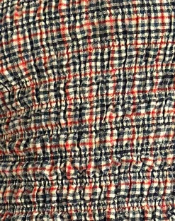 Motel Rocks Printed Tops-Caripa Shirred Top in Country Check