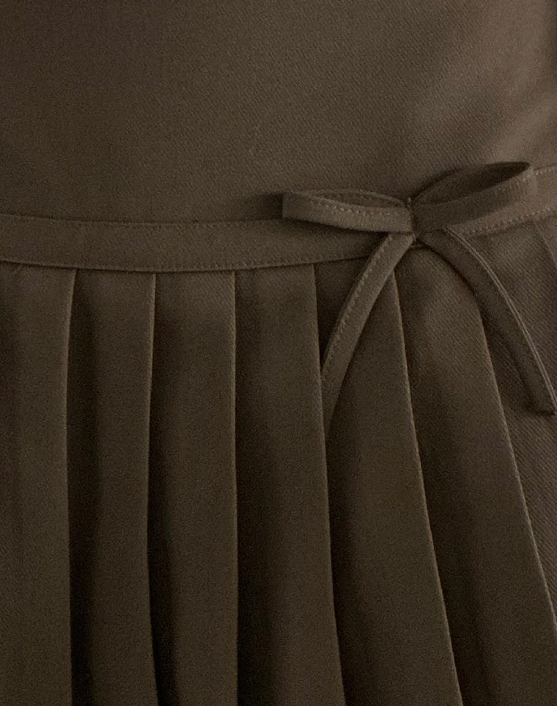 Motel Rocks A Line Skirts-Carlita Pleated Mini Skirt with Bow in Light Brown