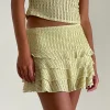 Motel Rocks Co-Ords | A Line Skirts-Carlota Mini Skirt in Crinkle Sage CrinkleSage