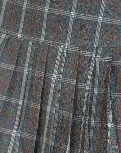Motel Rocks Tailoring | Printed Skirts-Cartala Pleated Mini Skirt in Grey Check