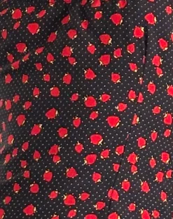 Motel Rocks Basic Tops | Vest Tops-Carys Vest Top in Strawberry Polka Black StrawberryPolkaBlack
