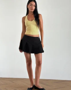 Motel Rocks Tailoring | A Line Skirts-Casini Mini Skirt in Soft Tailoring Black SoftTailoringBlack