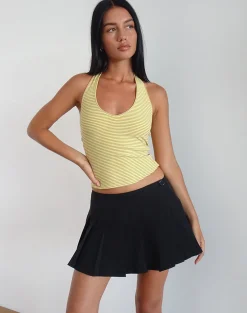 Motel Rocks Tailoring | A Line Skirts-Casini Mini Skirt in Soft Tailoring Black SoftTailoringBlack