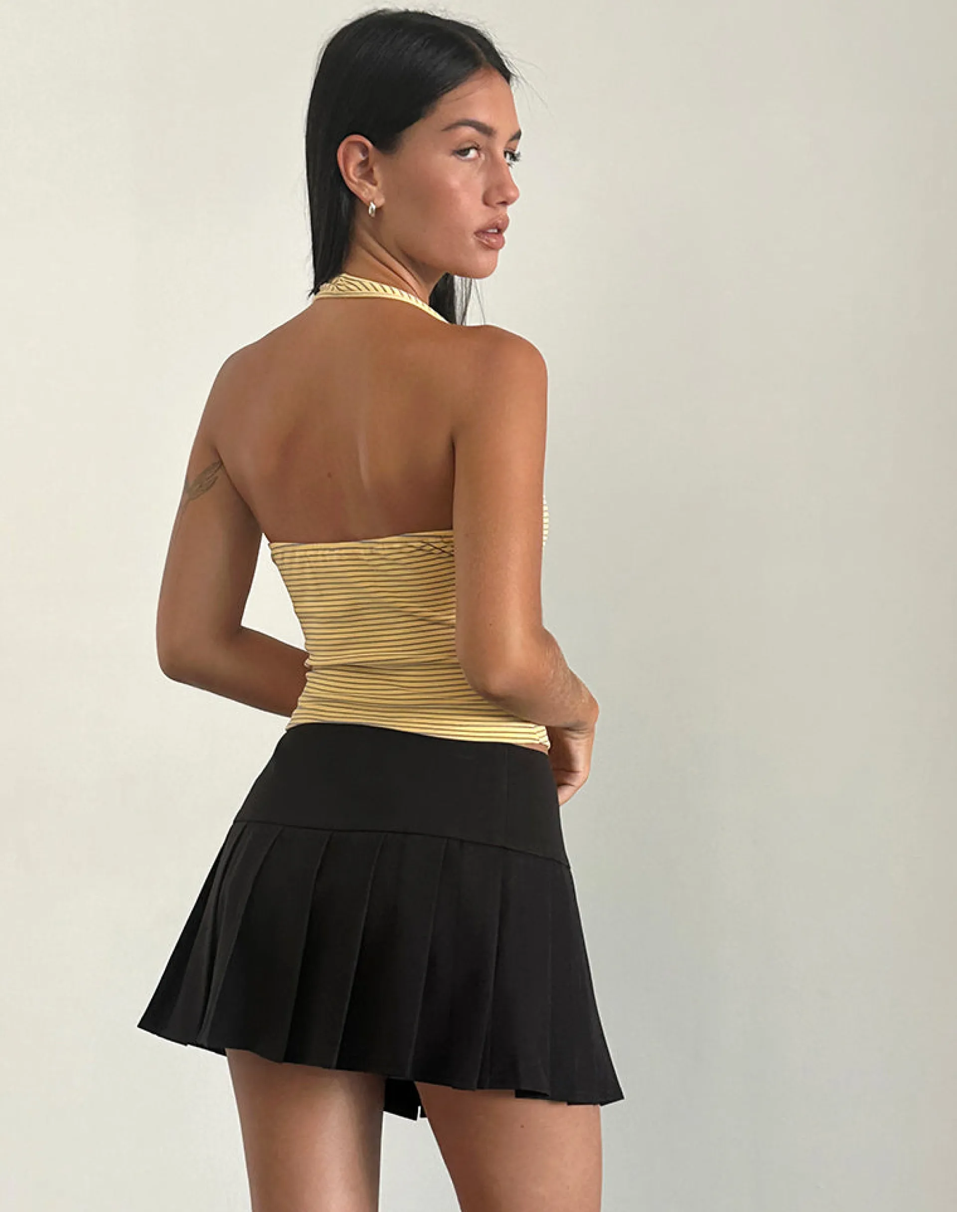 Motel Rocks Tailoring | A Line Skirts-Casini Mini Skirt in Soft Tailoring Black SoftTailoringBlack