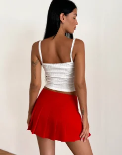 Motel Rocks Tailoring | A Line Skirts-Casini Mini Skirt in Soft Tailoring Red SoftTailoringRed