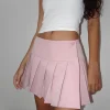 Motel Rocks Pleated Skirts | Mini Skirts-Casini Pleated Micro Skirt in pink