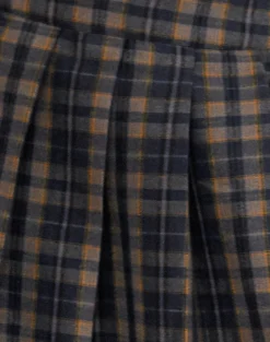 Motel Rocks Printed Skirts | Pleated Skirts-Catelyn Pleated Midi Skirt in Navy Mustard Check