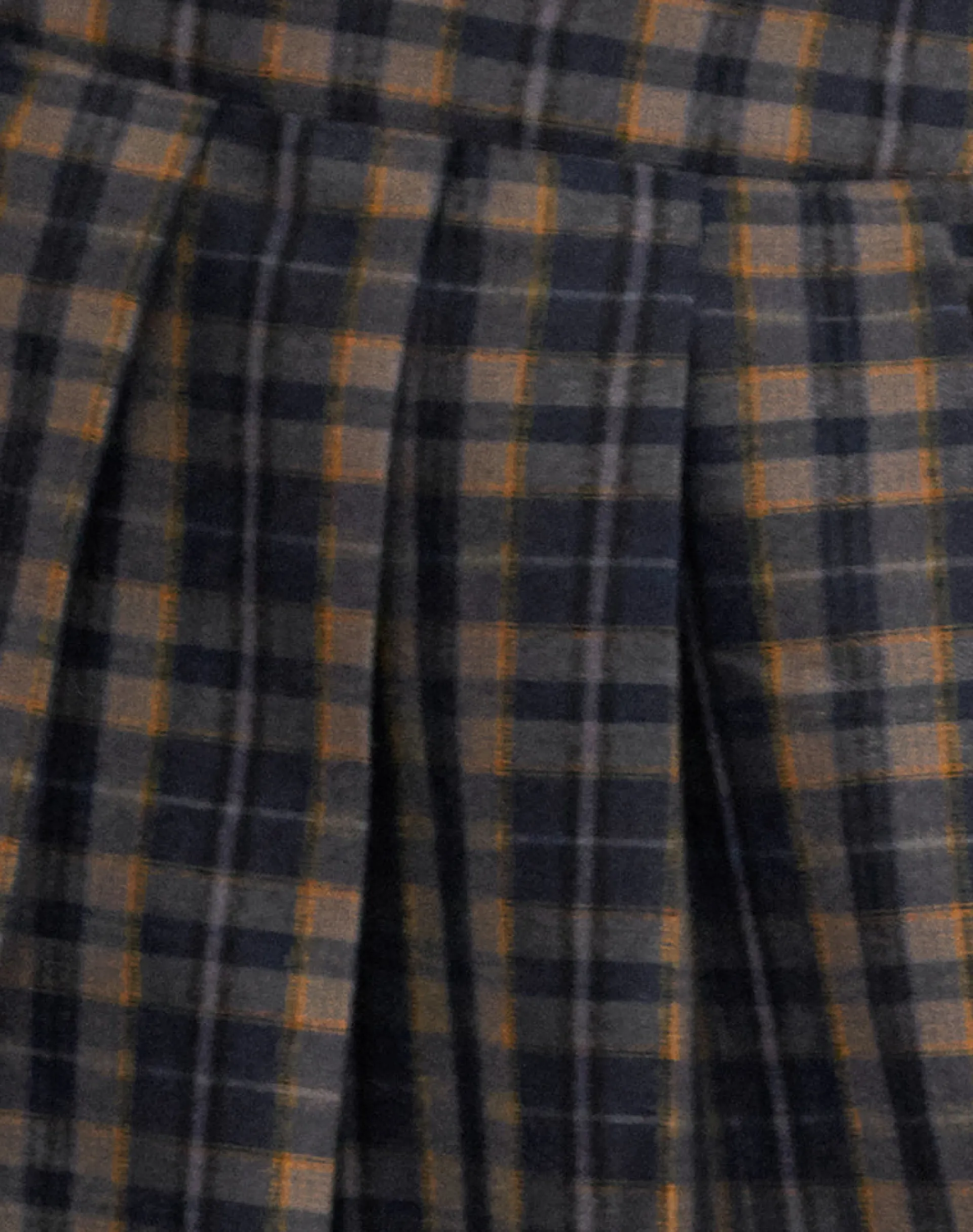 Motel Rocks Printed Skirts | Pleated Skirts-Catelyn Pleated Midi Skirt in Navy Mustard Check