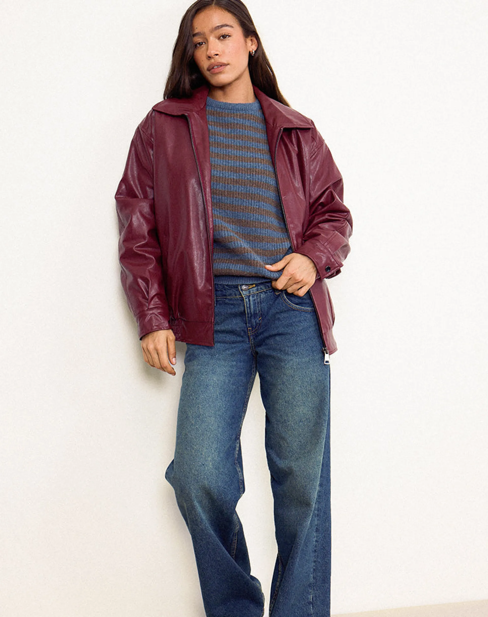 Motel Rocks Pu Jackets | Jackets-Cavita Jacket in Burgundy