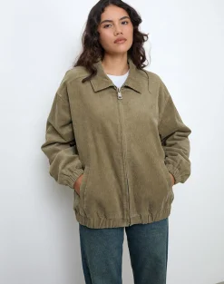 Motel Rocks Jackets-Cavita Jacket in Cord Artichoke Green CordArtichokeGreen