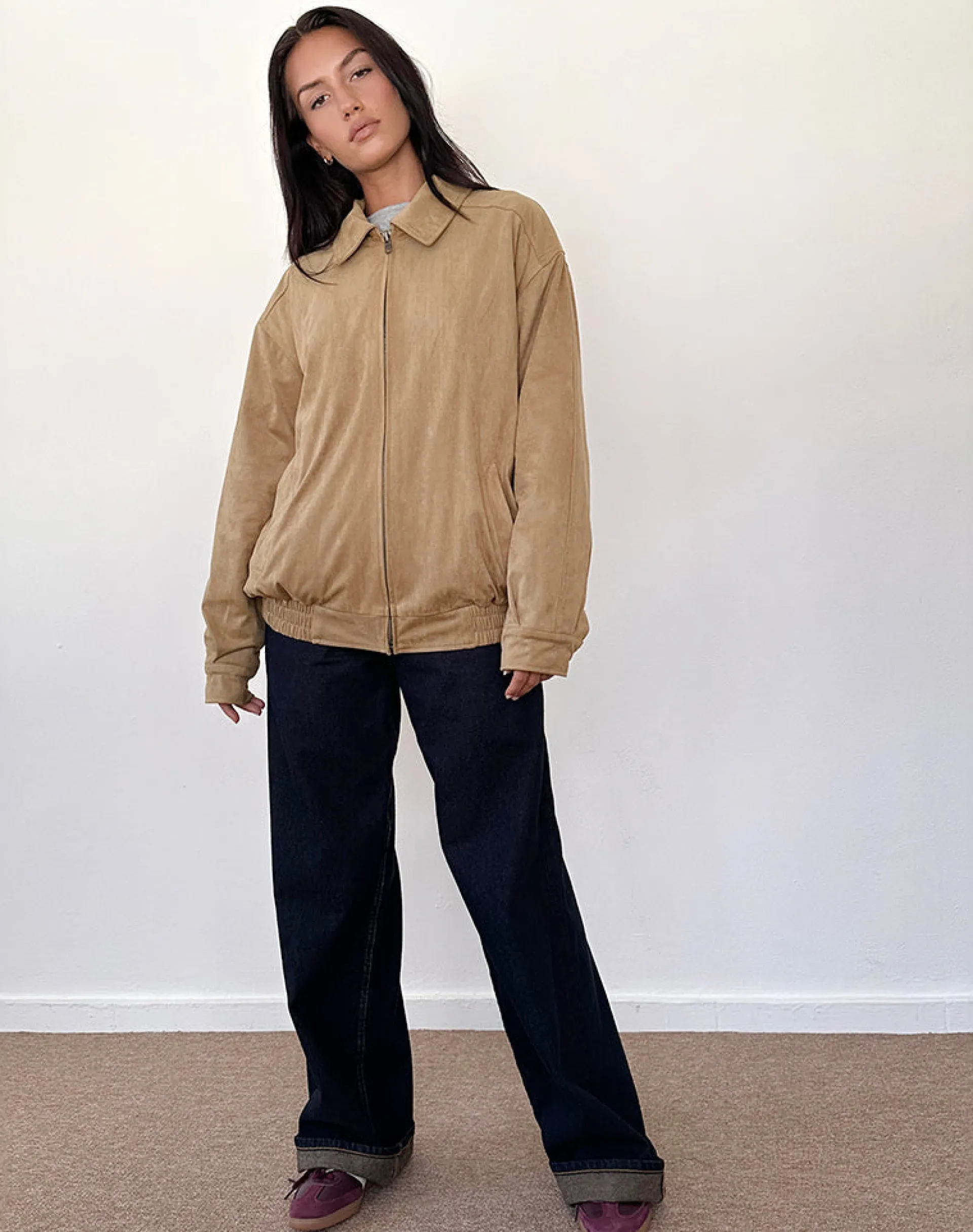 Motel Rocks Jackets-Cavita Jacket in Faux Suede Tan FauxSuedeTan