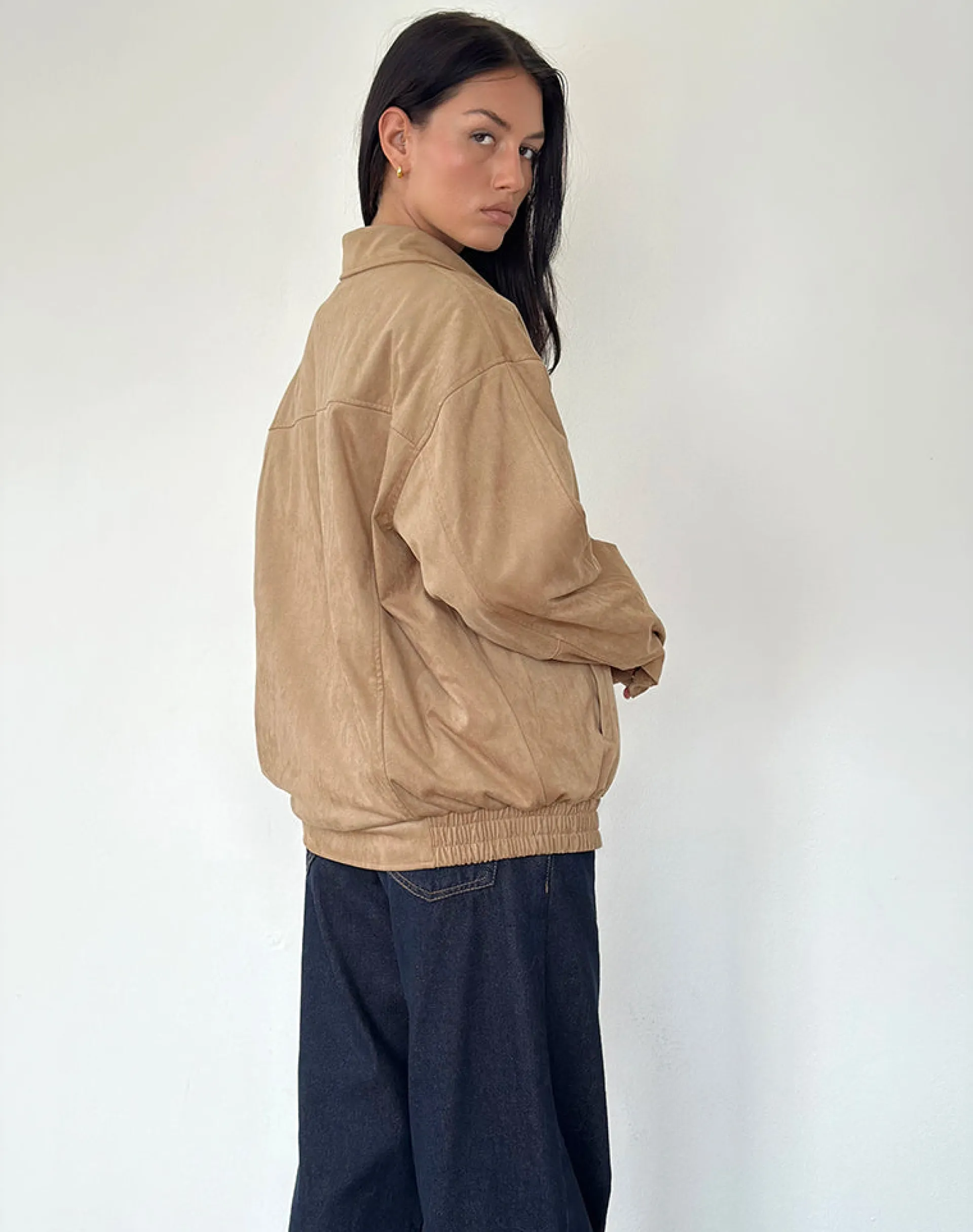 Motel Rocks Jackets-Cavita Jacket in Faux Suede Tan FauxSuedeTan